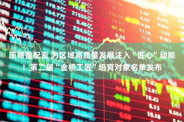 策略盈配资 为区域高质量发展注入“匠心”动能！第二届“金桥工匠”培育对象名单发布